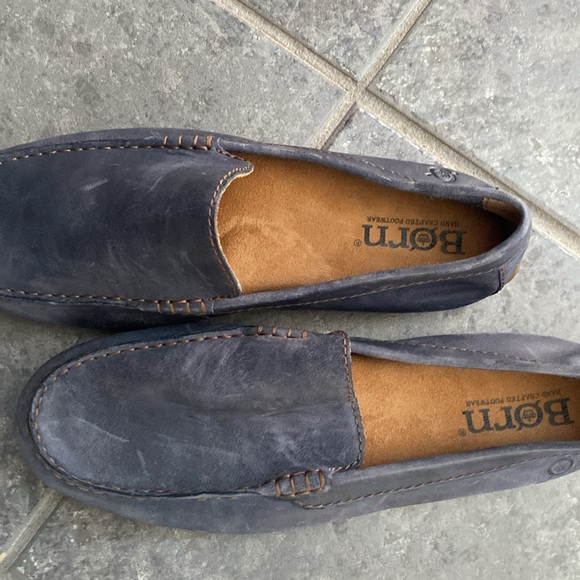 Born Marcel Leather Driving Moc Driving Loafer Size 8 M Navy Blue Casual Comfort - Picture 6 of 8